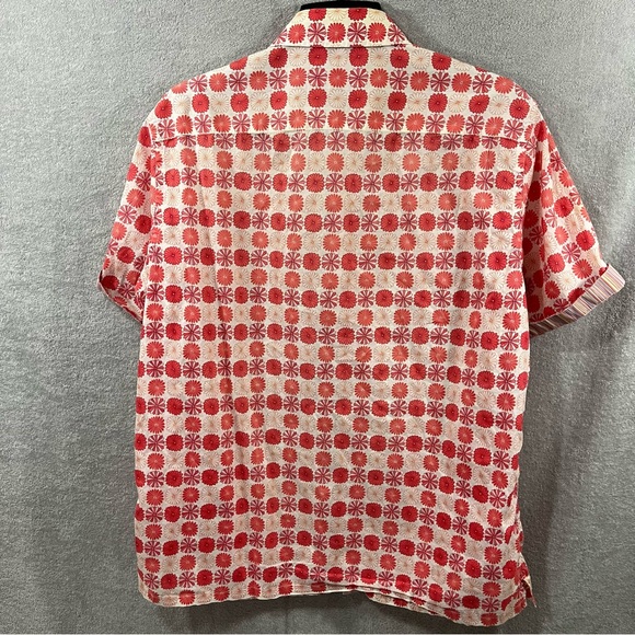 Robert Graham Palm Tree Print Short Sleeve Classic Button Up Shirt Size Large - Picture 6 of 9